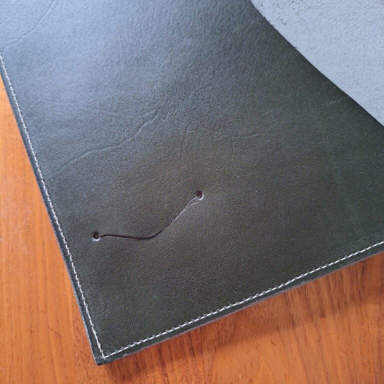 Vakje voor pas of visitekaartje aan binnenzijde map